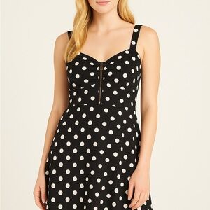 Black Dress with White Polka Dots